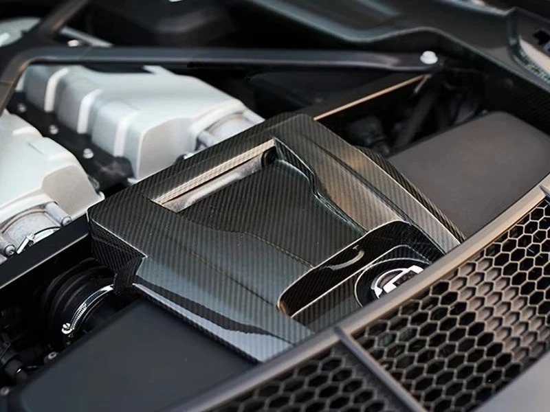 Trade Assurance Dry Carbon Fiber Engine Cover interior Trim For 2016-2018 R8 Coupe & Spyder V10 & V10 Plus Coupe